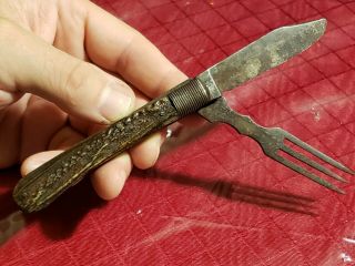 Rare Vintage A.  W.  Wadsworth And Son Xlnt Hobo Slide Apart Camp Knife Austria