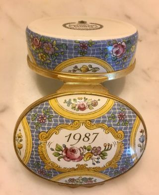 Vintage Oval A Year To Remember 1987 Halcyon Days Trinket Box Battersea Enamels