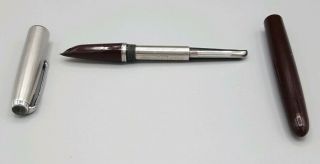 Vintage Parker 51 Burgundy Aerometric Lustraloy Fountain Pen and Pencil Set 7