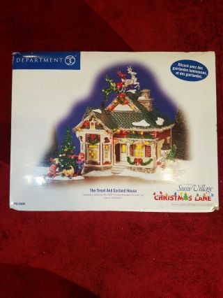 Dept 56 Snow Village The Tinsel And Garland House Christmas Lane 55609 - Retired