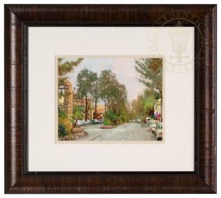 Carmel,  Ocean Ave Ii 8 X 10 Framed Matted Print Hand Signed By Thomas Kinkade