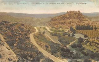 Santa Susana Pass Los Angeles Simi Hills Hand - Colored Ca 1930s Vintage Postcard