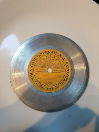 1939 Golden Gate International Exposition Metal Record Treasure Island San Fran
