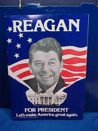 Orig 1980 Ronald Reagan Us Presidential Campaign Poster Lets Make America Great