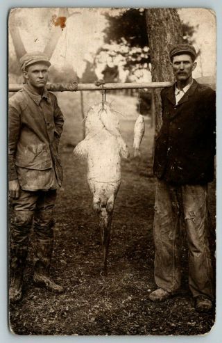 Sam L Roberts,  Jefferson Catch 40? Lb Catfish & 3 Lb Walleye On Pole Rppc 1914