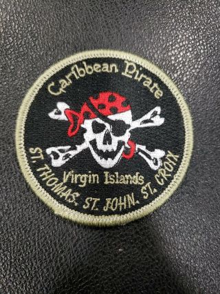 Vintage Caribbean Pirate Virgin Islands 3 " Round Embroidered Iron/sew On Patch
