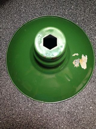 Vintage Green Porcelain Enamel Light Fixture 12” Barn Industrial Shade 7