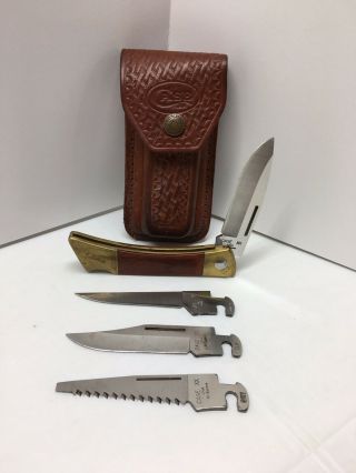 Case Xx Usa Changer Lockback Knife With Leather Sheath Hunting,  Fishing,  Scout