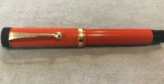 Vintage Parker Lucky Curve Duofold Jr Fountain Pen Red - Estate