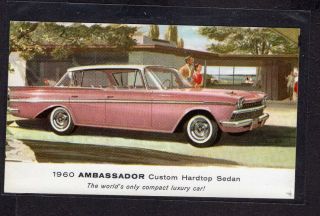 3 Vintage Car Postcard Advertising Card 1960 Ambassador Wagon Sedans