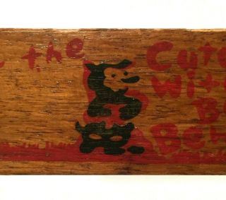 Vintage Wooden Spanking Paddle For The Cute Little Deer With The Bear Behind 4
