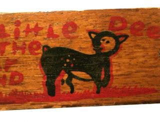 Vintage Wooden Spanking Paddle For The Cute Little Deer With The Bear Behind 5