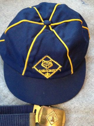 1970 ' s Cub Scout Uniform Scarf Webelos Cap Hat Belt Heart Of America Pack 3198 2