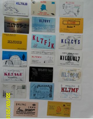 Alaska Radio Cards,  Qso,  20,  Fairbanks,  Ft Richardson,  Juneau,  Pedro Bay,  Metlakatla,