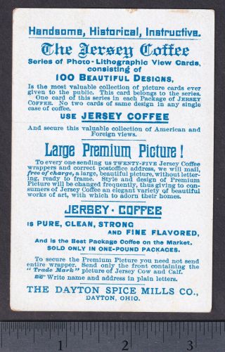 Chicago Auditorium 1890 ' s Horse Photo - Litho Jersey Coffee Victorian Trade Card 4