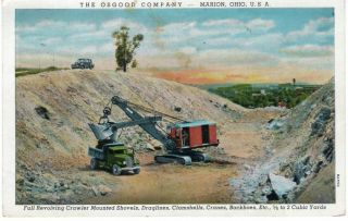 Rare Osgood Steam Shovel Advertising Postcard At Marion Ohio Oh 1940 Mining