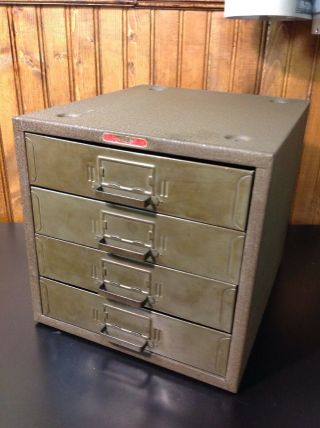 Vtg Metal Small Parts Drawers Cabinet Union Chest Machinist Usa 410