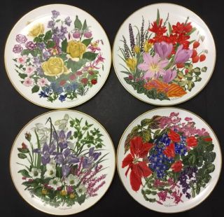Franklin Porcelain Wedgwood Flowers Of The Year Plates Leslie Greenwood 4 Months
