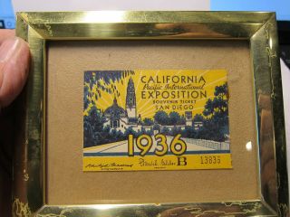 1936 Full Ticket California Pacific Exposition San Diego Ca