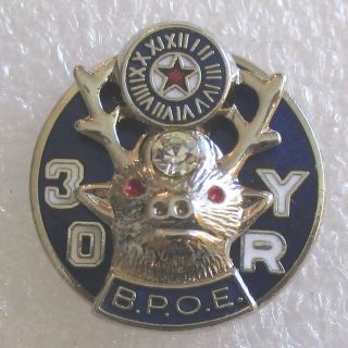 Benevolent And Protective Order Of Elks 30 Year Member Award Pin - Bpoe