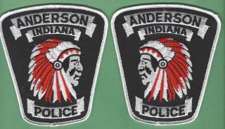 Anderson Indiana Police 2 Patch Mirrored Set