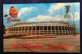 Atlanta Georgia Braves And Falcons Stadium Vintage Postcard 5.  5 X 3.  5