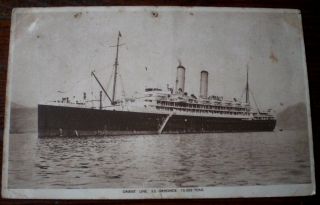 S.  S.  Ormonde - Orient Line With Aust Stamp Vintage Maritime Ships Postcard
