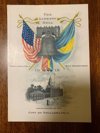 The Liberty Bell 1915 Souvenir Card From Panama - Pacific International Expo Ppie