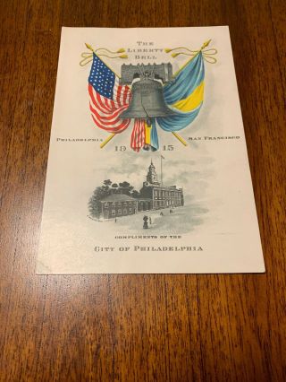 THE LIBERTY BELL 1915 SOUVENIR CARD from PANAMA - PACIFIC INTERNATIONAL EXPO PPIE 4
