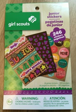 Girl Scout Junior Sticker Pad.  Scrapbook Bridging Summer Camp Rare