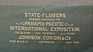 SCARCE HISTORIC 1915 PANAMA PACIFIC EXPOSITION PPIE SILK - FLOWERS 3