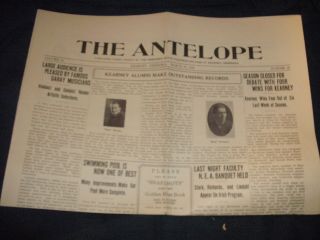 March 16,  1928 The Antelope Neb.  State Teachers College Kearney,  Nebr.