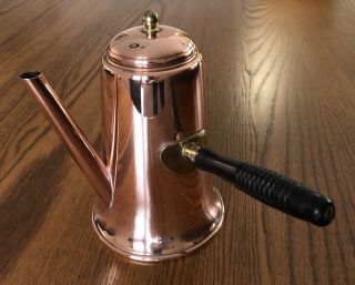 Vintage Coppercraft Guild Coffee Pot With Turned Wood Handle