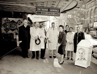 1950s Photo Negative Movie Theatre Keeping Trash Off Street Scene Scranton Pa