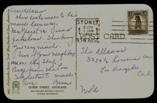 Collectible Vintage 1959 Postcard: Queen Street,  Auckland,  Zealand 2
