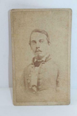 Antique 1800s Civil War Era Man In Uniform/dress Coat Cabinet Card 2 1/2x4 1/8 "