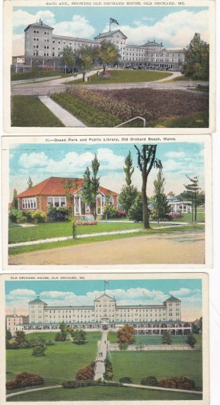 Old Orchard Beach,  Me,  3,  C 1920/30s,  Old Orchard House - 2 Diff & Ocean Park/library