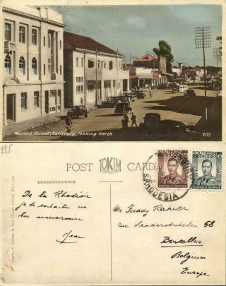 Southern Rhodesia,  Salisbury,  Second Street,  Cars (1930s) Postcard