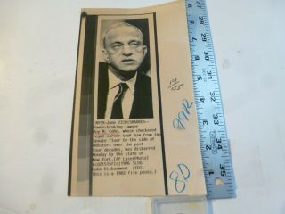 Vintage Wire Press Photo - Roy Cohn (mccarthy/trump Lawyer) Disbarred Ny 6/23/1986