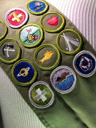 Vintage Boy Scout Sash with 12 Merit Badges 4