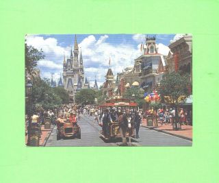 Oo Card Postcard Walt Disney World Main Street Usa Horse Troley