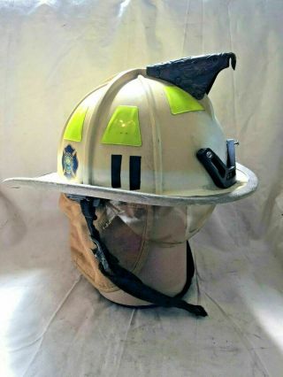 Cairns 1044 White Helmet With Defender Hide - A - Way Shield