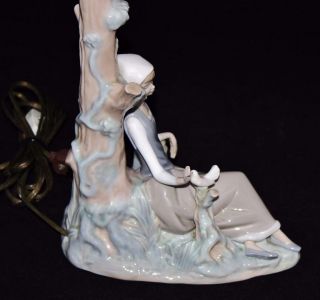 Lladro Vincente Martinez GIRL WITH DOVE (1985) Porcelain Figurative Lamp,  REPAIR 5