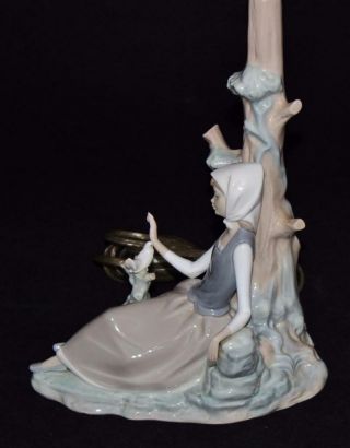 Lladro Vincente Martinez GIRL WITH DOVE (1985) Porcelain Figurative Lamp,  REPAIR 7