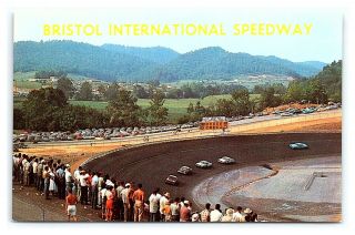 Vintage Postcard Bristo International Speedway Car Race Tennessee M1