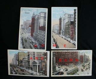 4 Old Postcards Euclid Ave Views In Cleveland Ohio