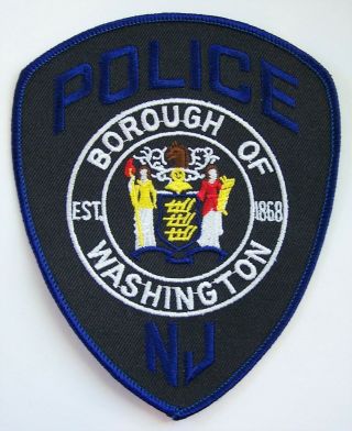 Htf Rare Black And Blue Borough Of Washington Nj Police Patch