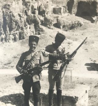 Lebanon Vintage Photo Postcard 1920s Ottoman Turkey Syrie Soldieries In Baalbec