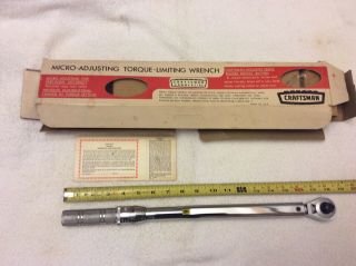 Sears Craftsman Vintage Micro - Adjusting Torque Wrench 1/2 " Drive Stock No.  44441