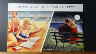 Bamforth Comic Postcard: Big Boobs,  Bathing Beauty & Swimwear Theme